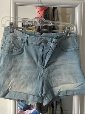 YMI Light Wash Denim Cuffed Jean Shorts